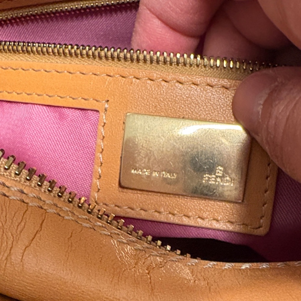 NWOT Fendi Studded Tan Leather Bag - Picture 3 of 10